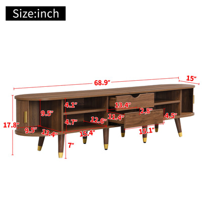 Westmere Sliding-Door TV Stand, Brown Wood-Look