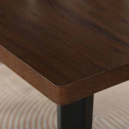 Stan Modern Dining Table, 63" Rectangular, Seats 6, Brown