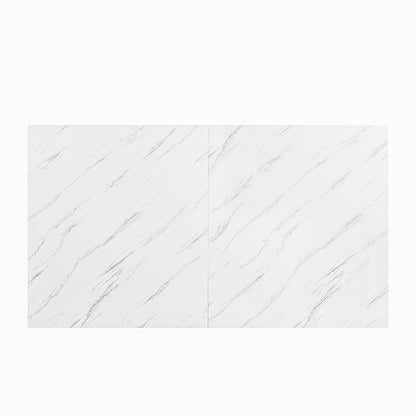 Stan Marble-Look Dining Table with Charlton Upholstered Chairs, 5-Piece Set, Khaki Beige