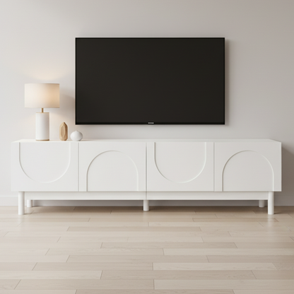 Varsity Modern Arc TV Stand, 66.5", White