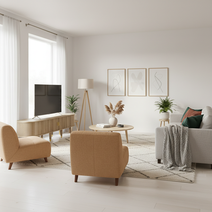 Westmere Sliding-Door TV Stand, Light Wood-Look