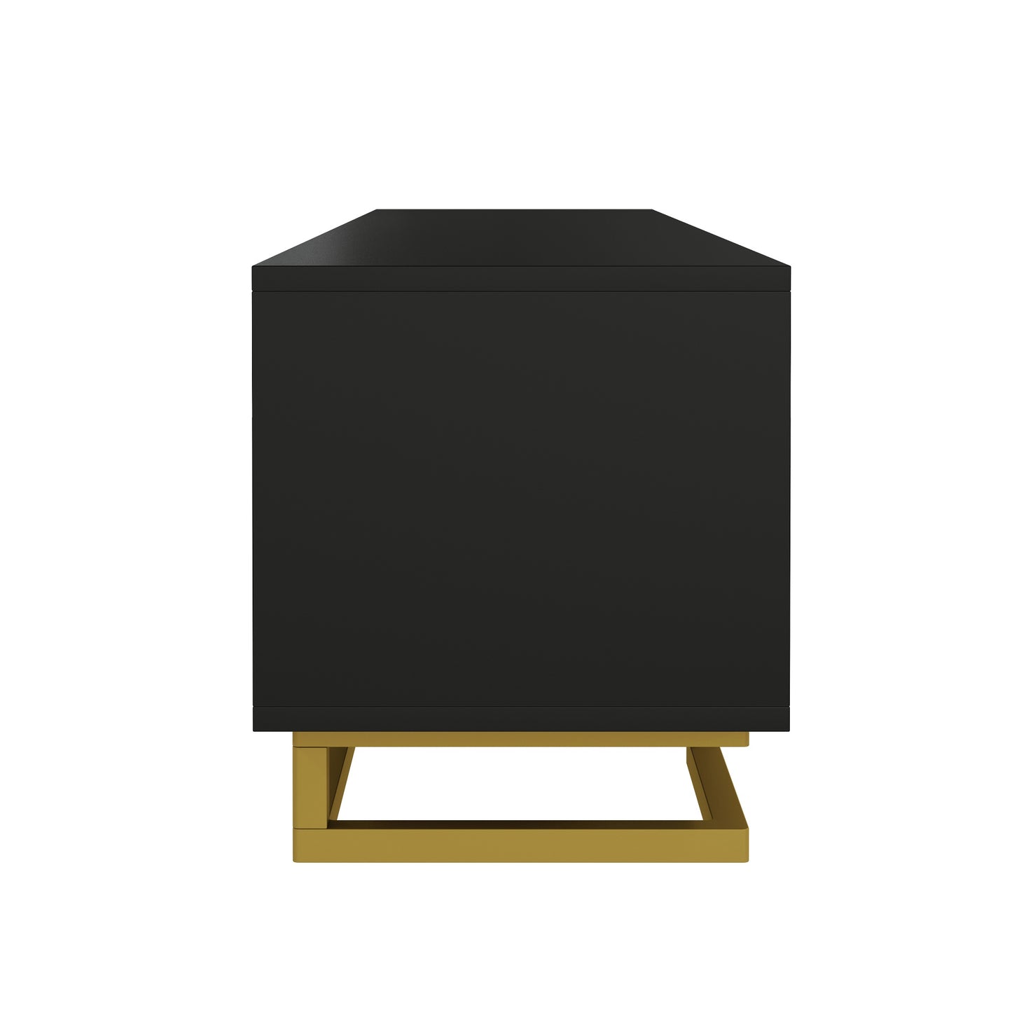 Meridian Geometric TV Stand with Gold Accents, 63", Black