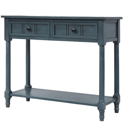 Langford Traditional Console Table, Blue