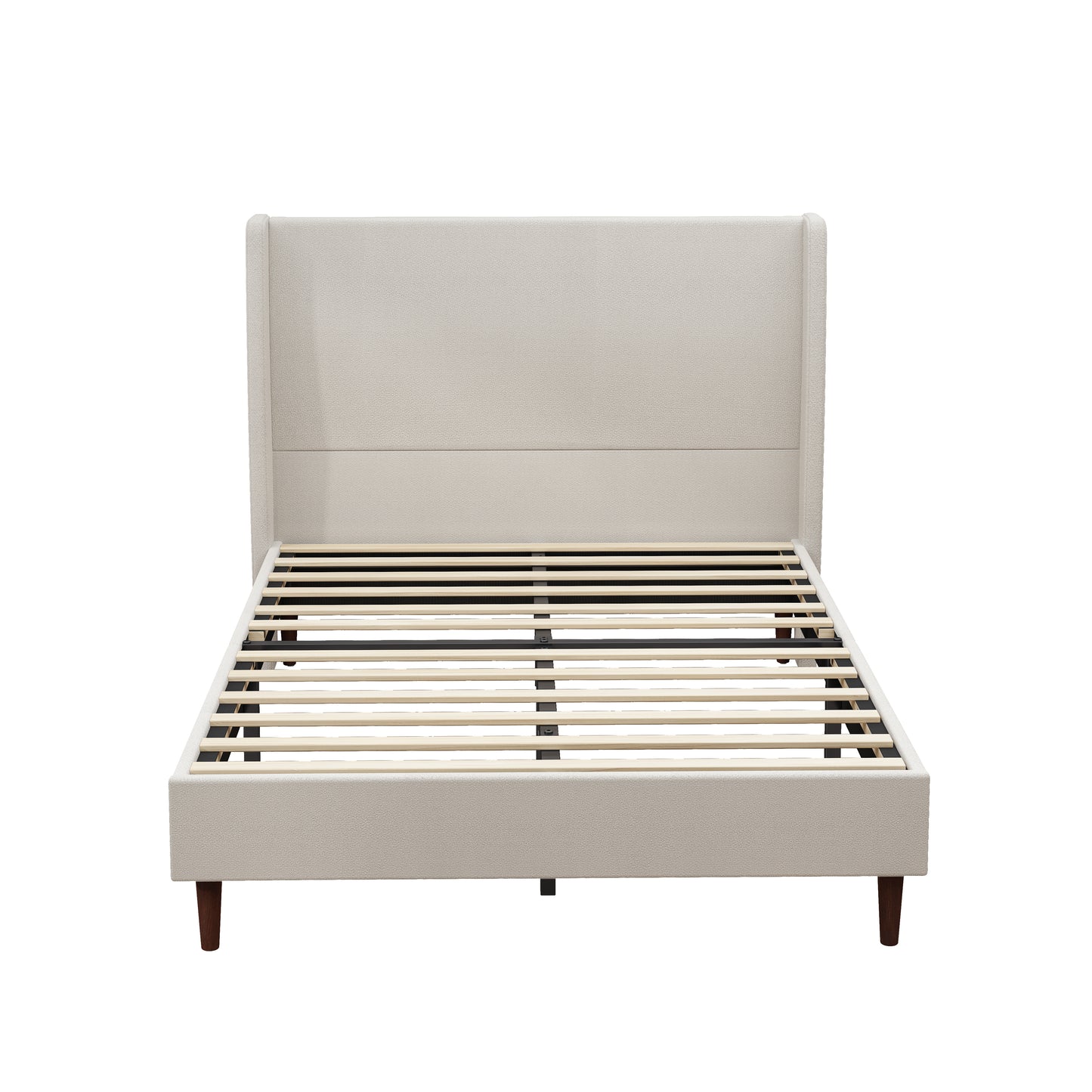 Ellington Upholstered Platform Bed Frame, Queen, Beige