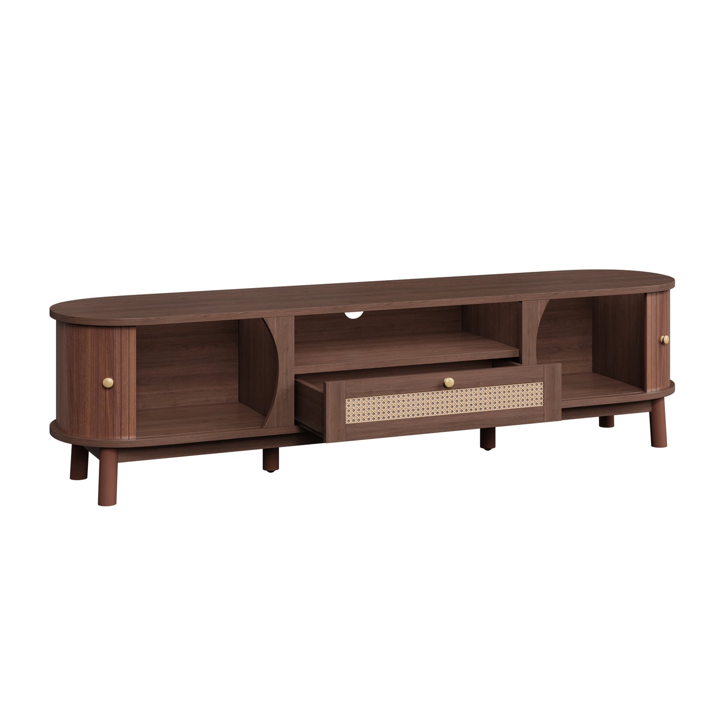 Linden TV Stand, 65", Dark Wood