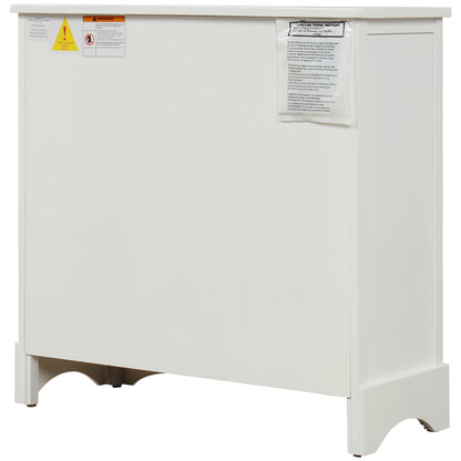 Nori 2 drawers cabinet with 4 baskets, 28", White