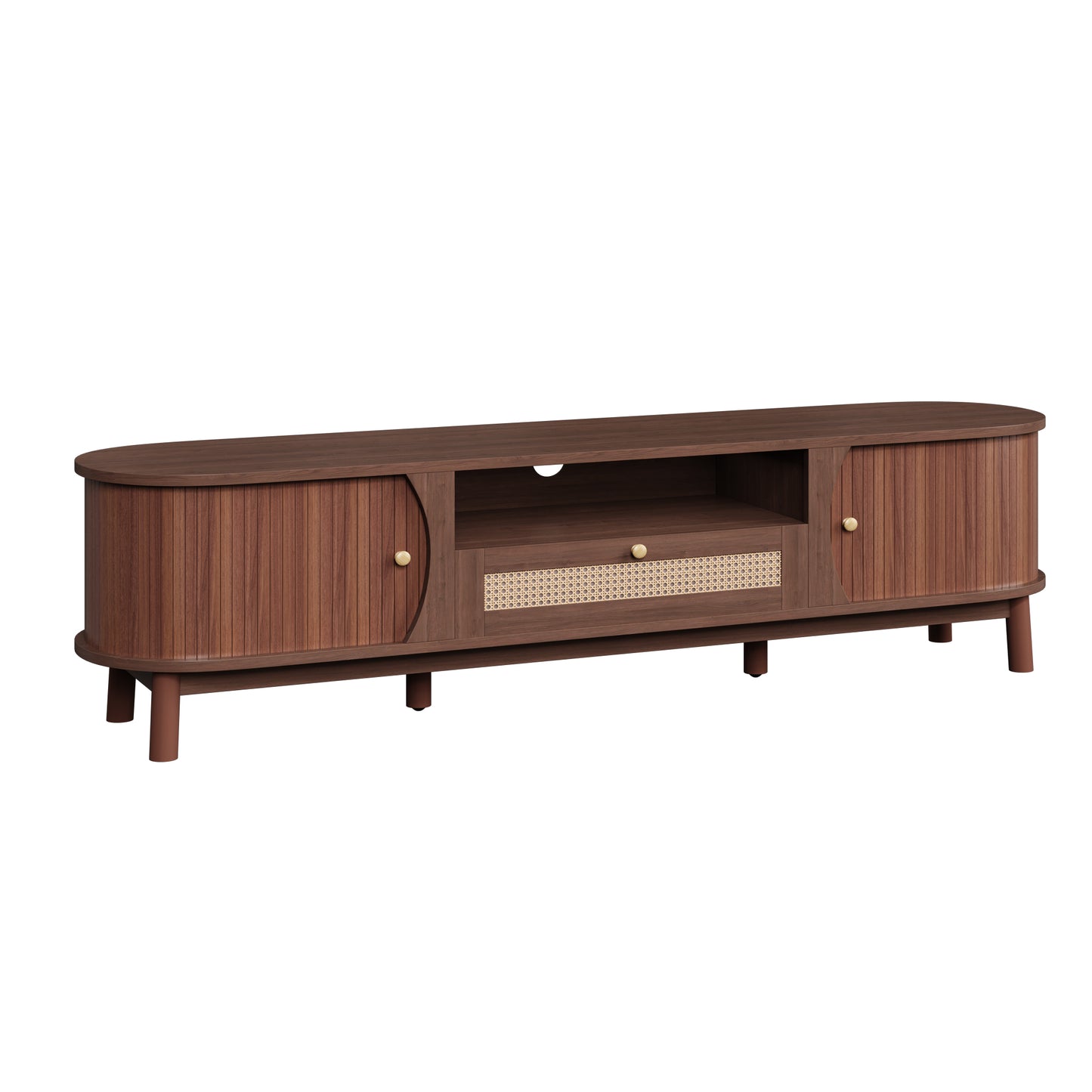 Linden TV Stand, 65", Dark Wood