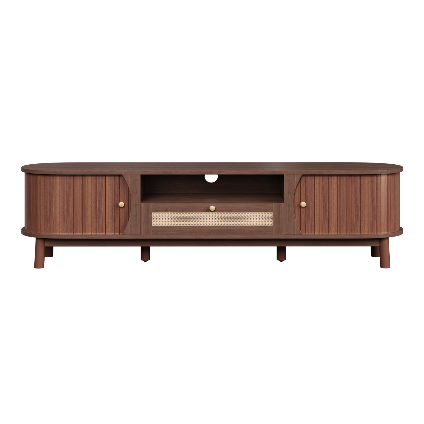 Linden TV Stand, 65", Dark Wood