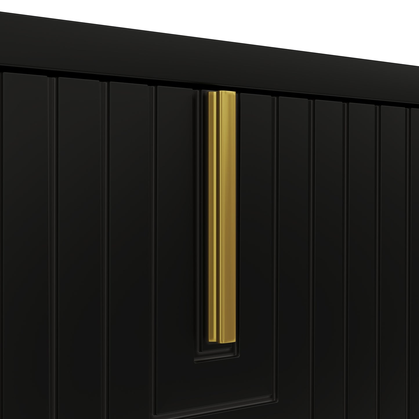 Meridian Geometric TV Stand with Gold Accents, 63", Black