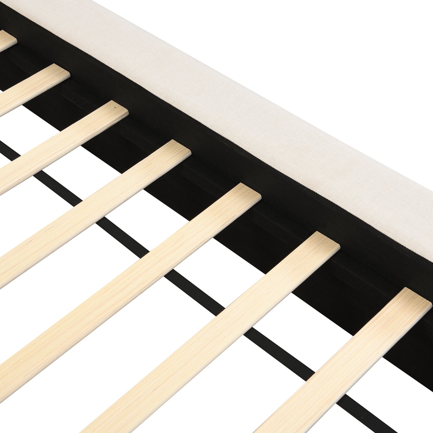 Porter Linen-Look Upholstered Platform Bed, King, Beige