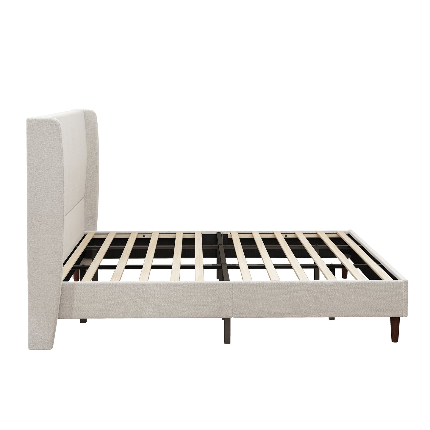 Ellington Upholstered Platform Bed Frame, King, Beige