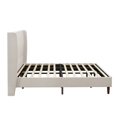 Ellington Upholstered Platform Bed Frame, King, Beige