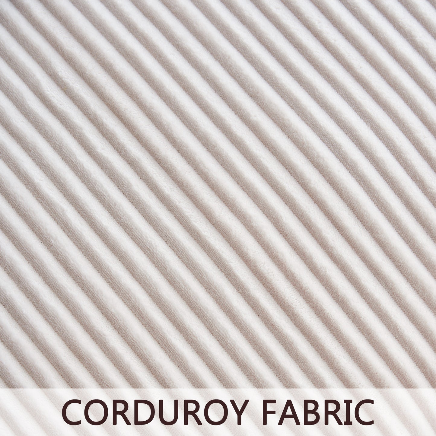 Everett Modular Sofa Set with Ottomans, Beige Corduroy