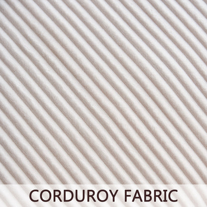 Everett Modular Sofa Set with Ottomans, Beige Corduroy