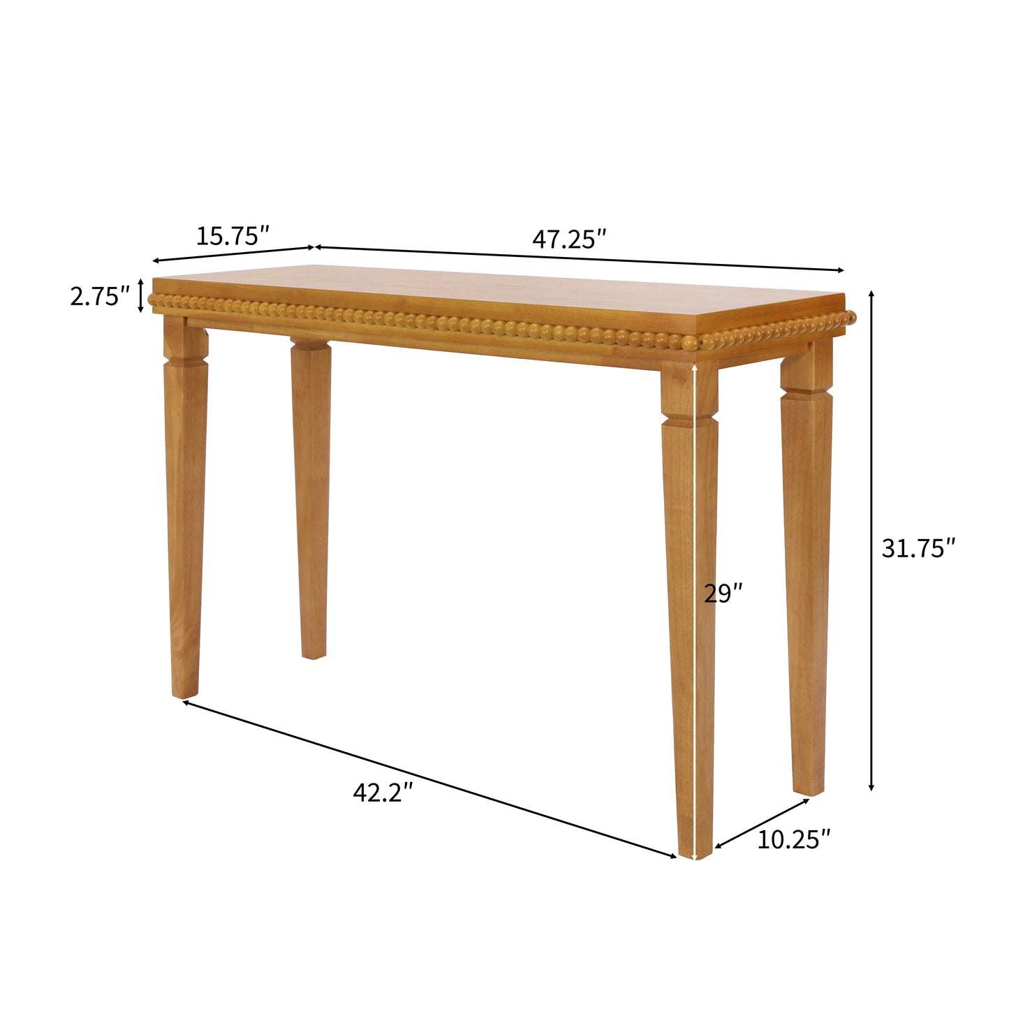 Bexley Wood-Pattern Console Table, 48", Brown