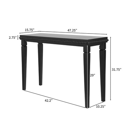 Bexley Wood-Pattern Console Table, 48", Black