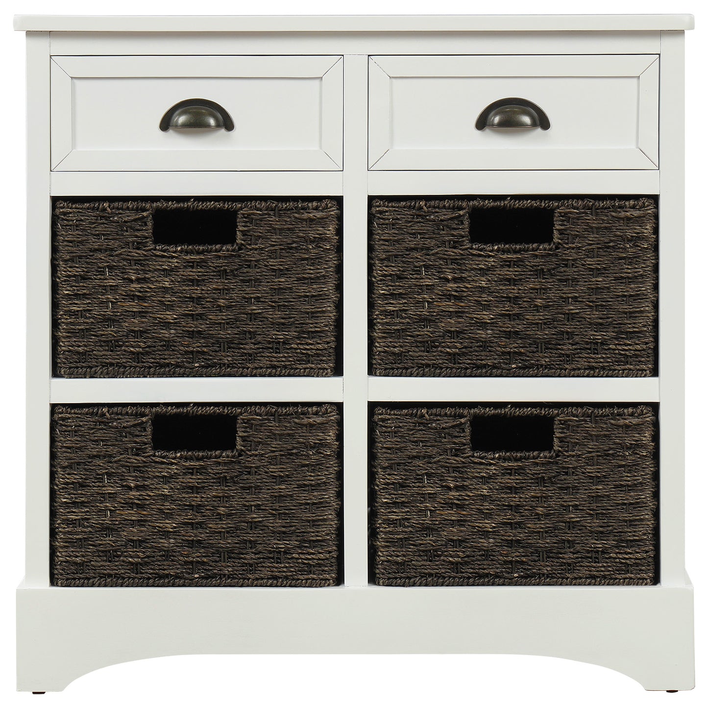 Nori 2 drawers cabinet with 4 baskets, 28", White