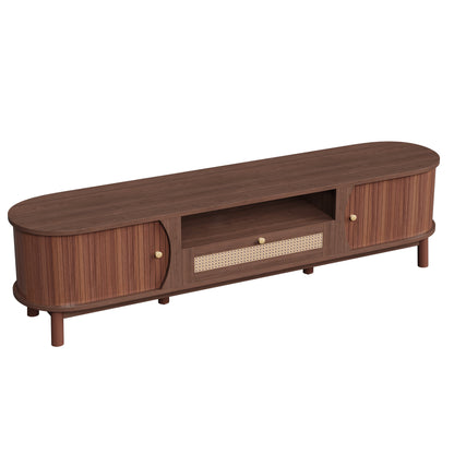 Linden TV Stand, 65", Dark Wood