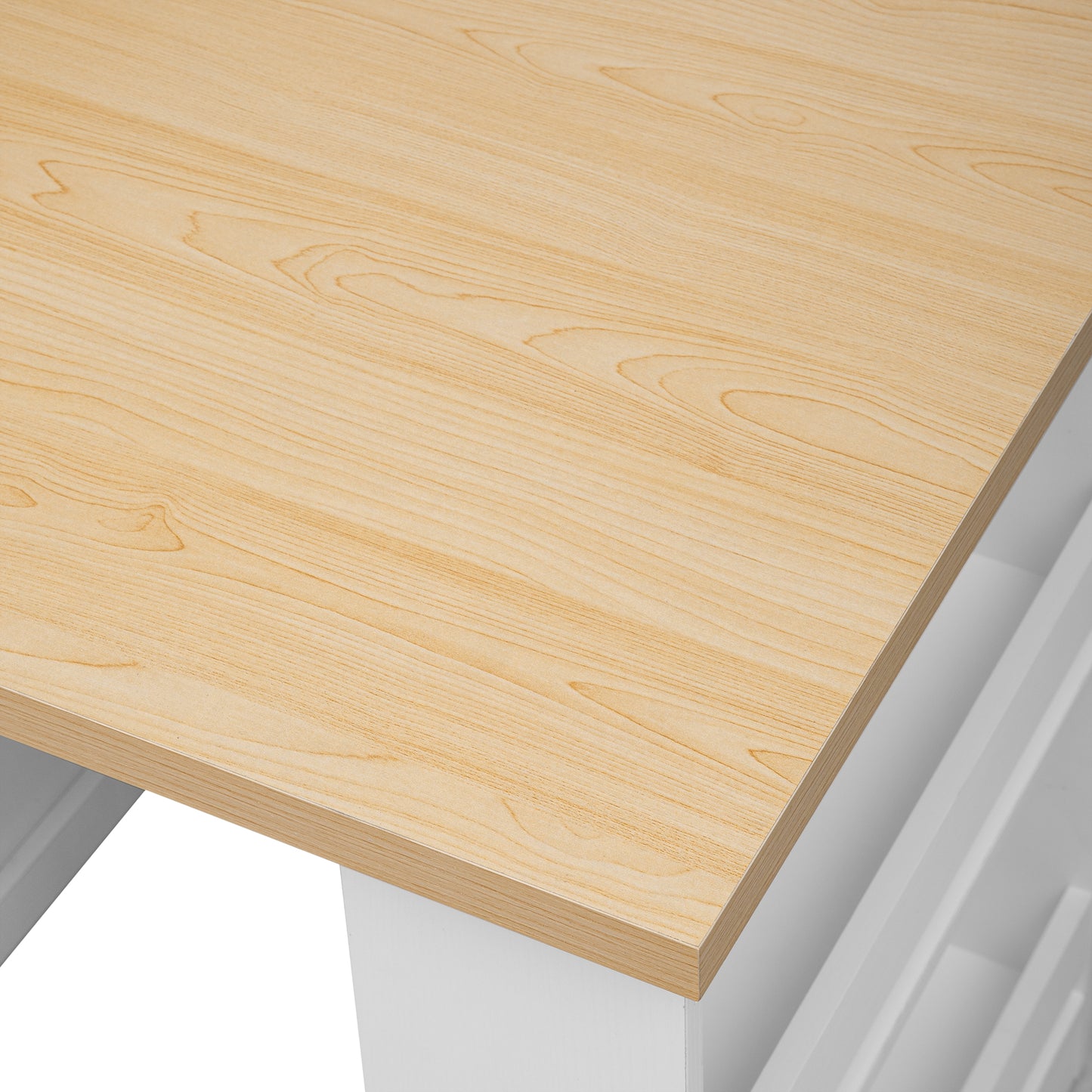 Kinsey Kitchen Island with Extendable Dining Table, White