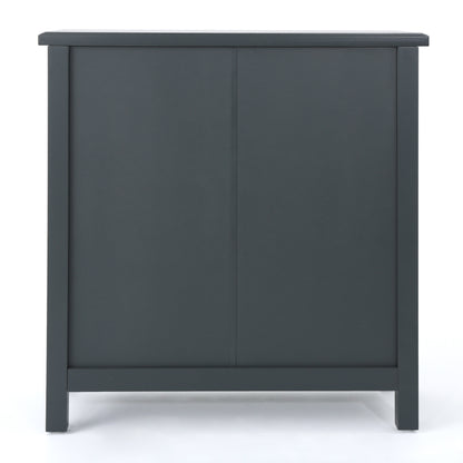 Willowcrest Mirrored Accent Cabinet, 31.5", Charcoal Grey