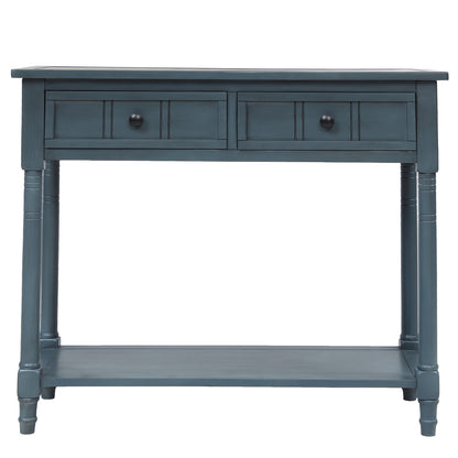 Langford Traditional Console Table, Blue