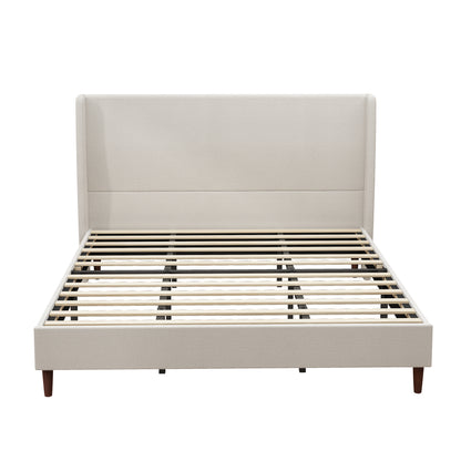 Ellington Upholstered Platform Bed Frame, King, Beige