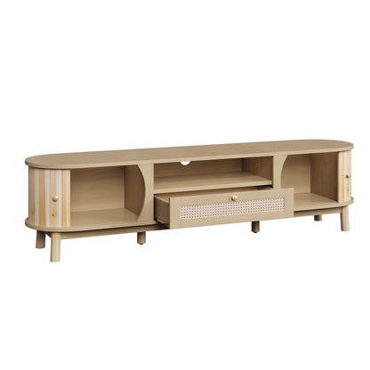 Linden TV Stand, 65", Light Wood