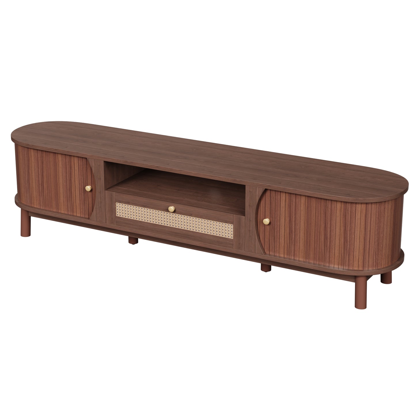 Linden TV Stand, 65", Dark Wood
