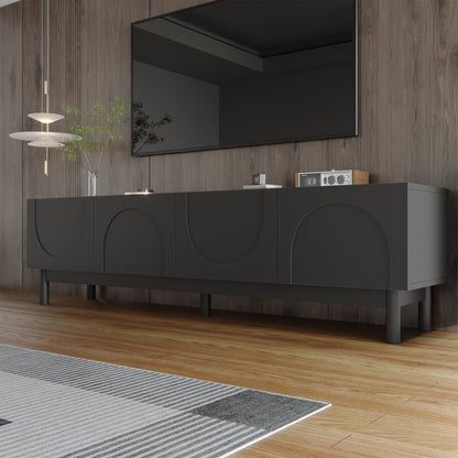 Varsity Modern Arc TV Stand, 66.5", Matte Black