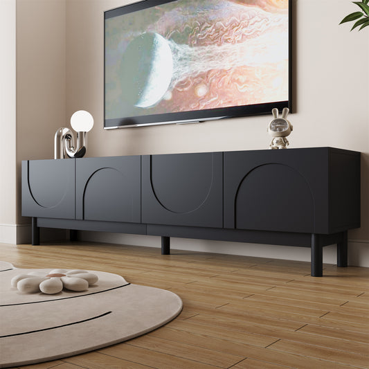 Varsity Modern Arc TV Stand, 66.5", Matte Black