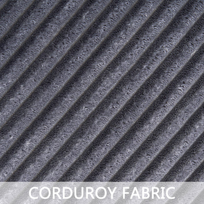 Everett Modular Sofa Set with Ottomans, Grey Corduroy