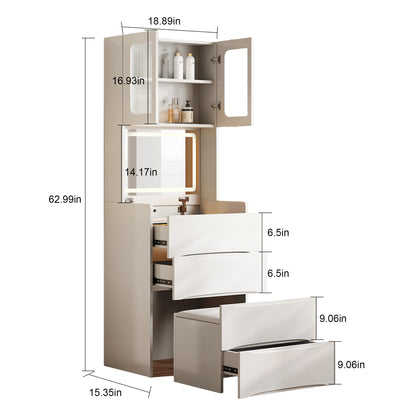 Serelle Makeup Vanity Desk Set, White