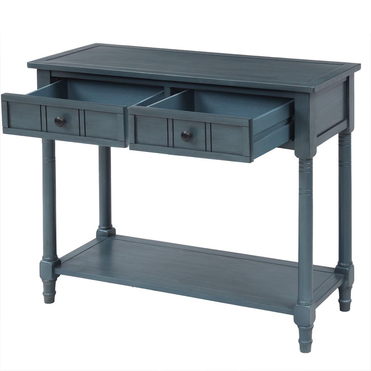 Langford Traditional Console Table, Blue