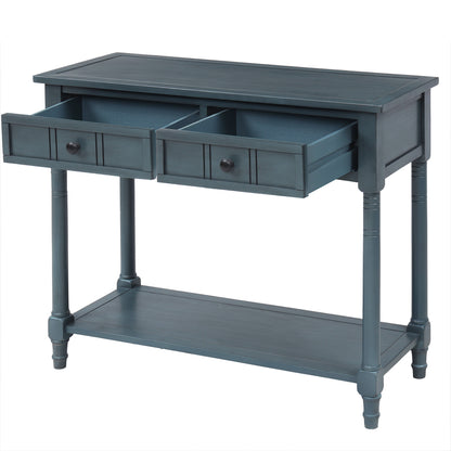 Langford Traditional Console Table, Blue