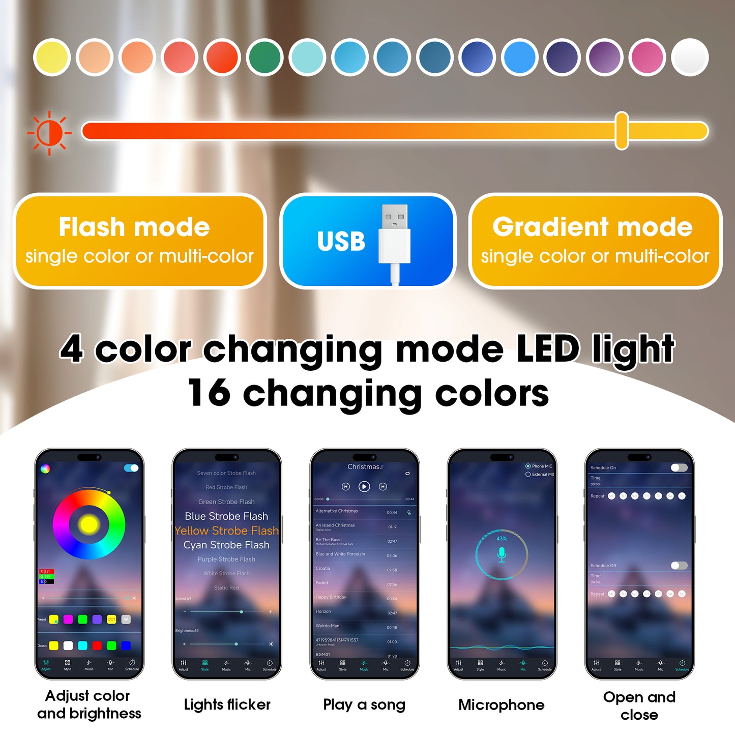 Mirella High-Gloss Lift-Top Coffee Table with LED Accent Lighting, White