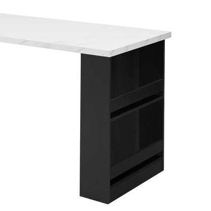 Kinsey Kitchen Island with Extendable Dining Table, Black