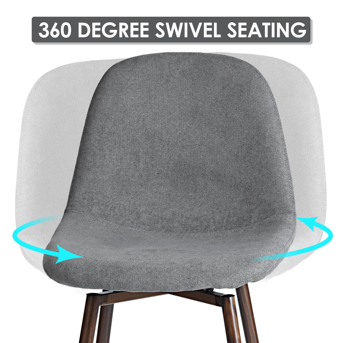 Charlton Fabric Swivel Counter Stool 26", Set of 2, Gray