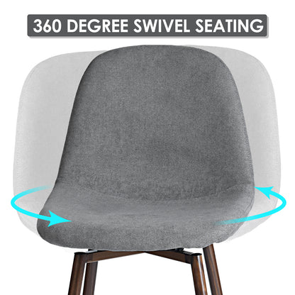 Charlton Fabric Swivel Counter Stool 26", Set of 2, Gray