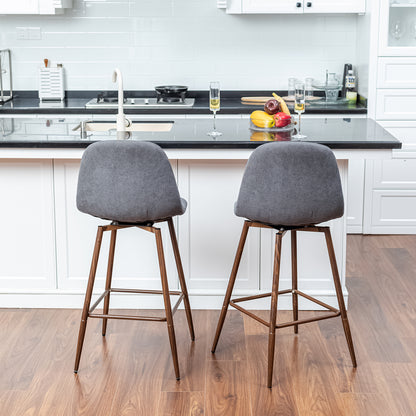 Charlton Fabric Swivel Counter Stool 26", Set of 2, Gray