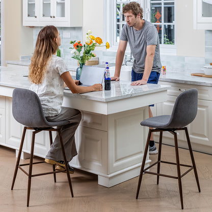 Charlton Fabric Swivel Counter Stool 26", Set of 2, Gray